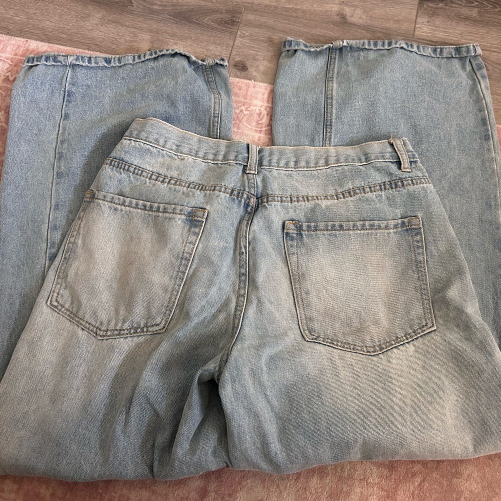 Blue baggy jeans adjustable, like new